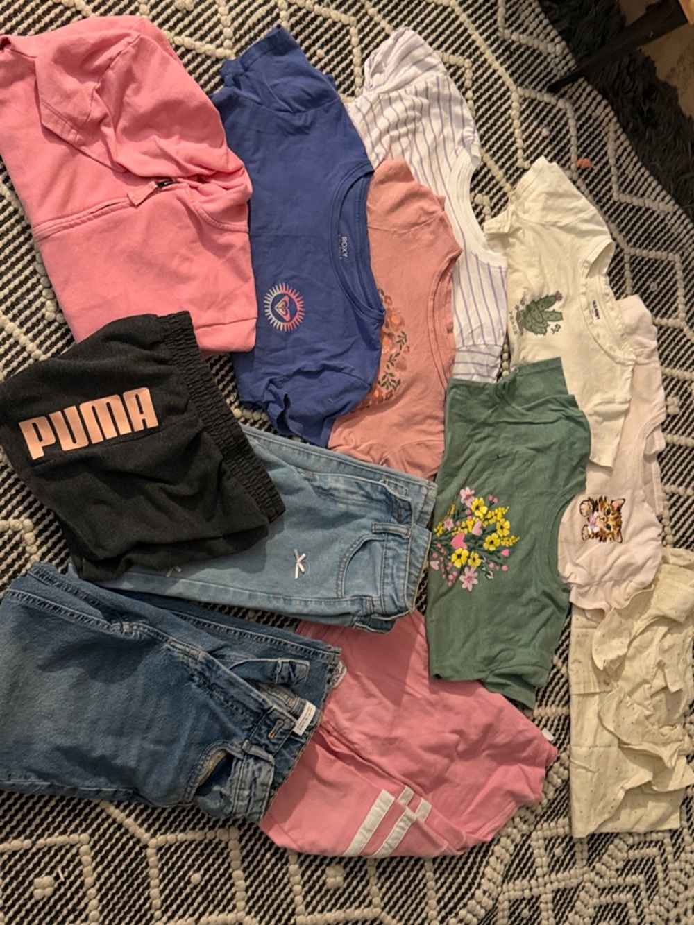Puma Black & Pink Kids Tee and Shorts Mix